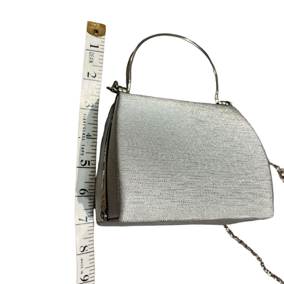 ALDO Small Silver Handbag Chain or Handle Prom Gala Formal 5" across x 4" - Picture 7 of 13